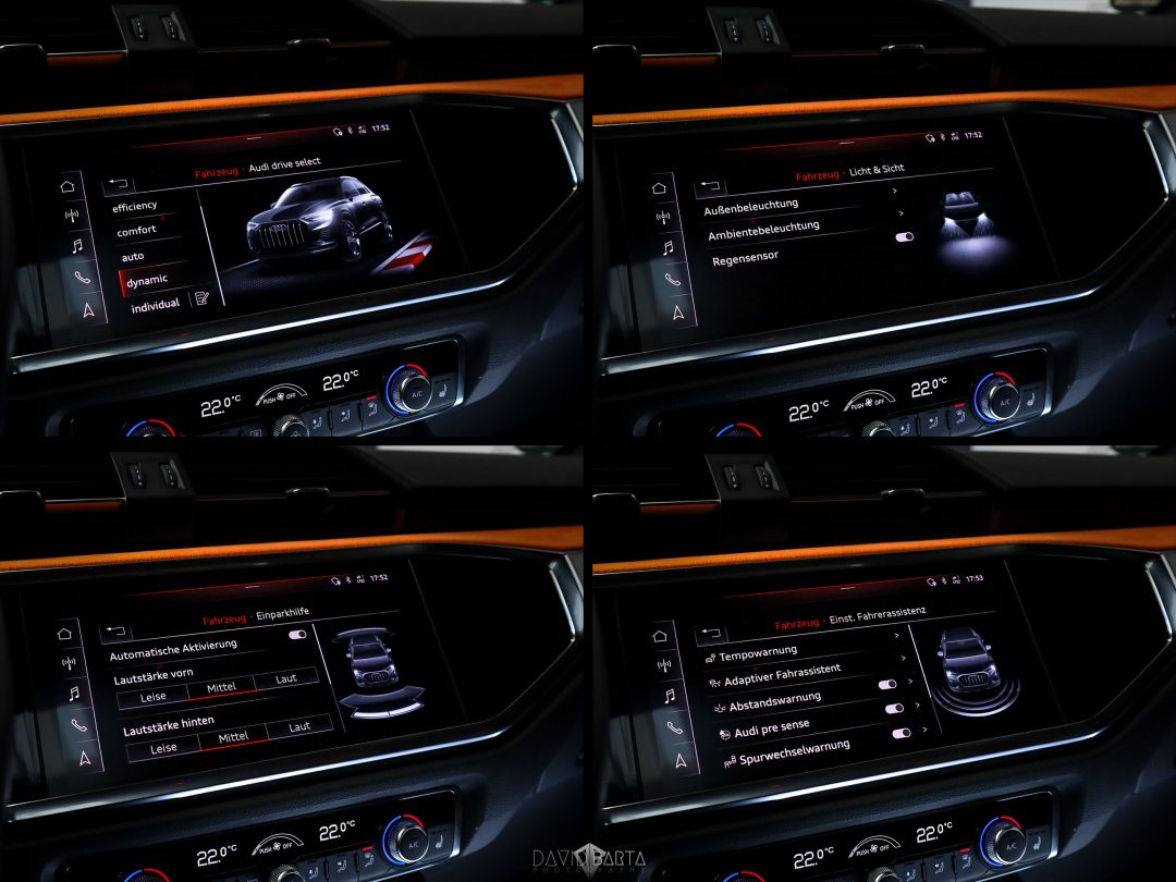Audi Q3 45 TFSI Quattro orange Display