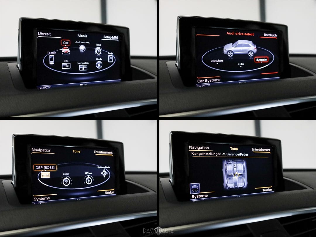 Audi RS Q3 2.5 TFSI blau Display